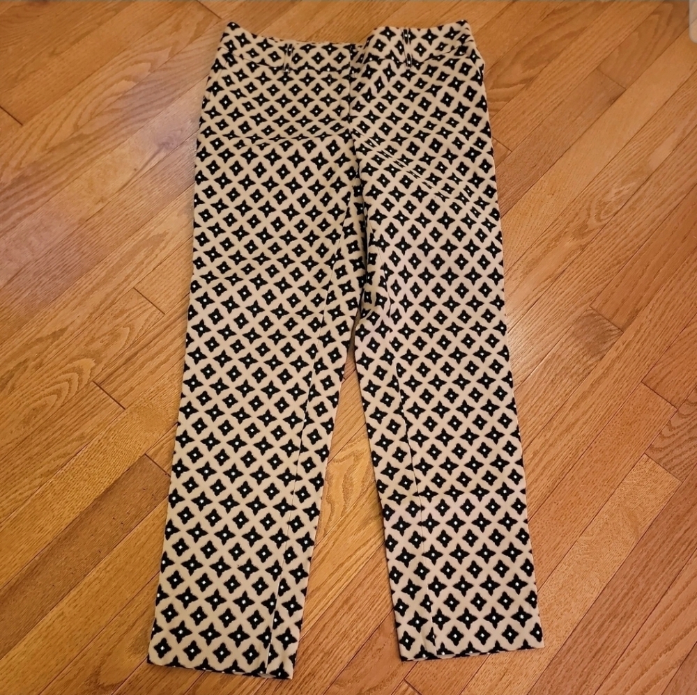 White House Black Market Tan / Black  Slim Ankle Pants 2R Women's